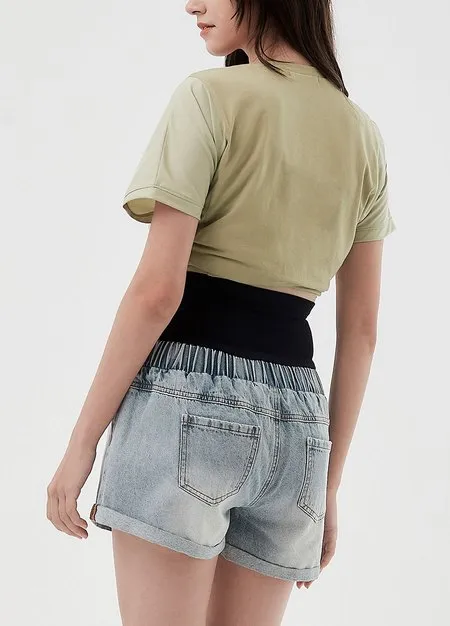 241515B1 Cuffed Maternity Denim Shorts