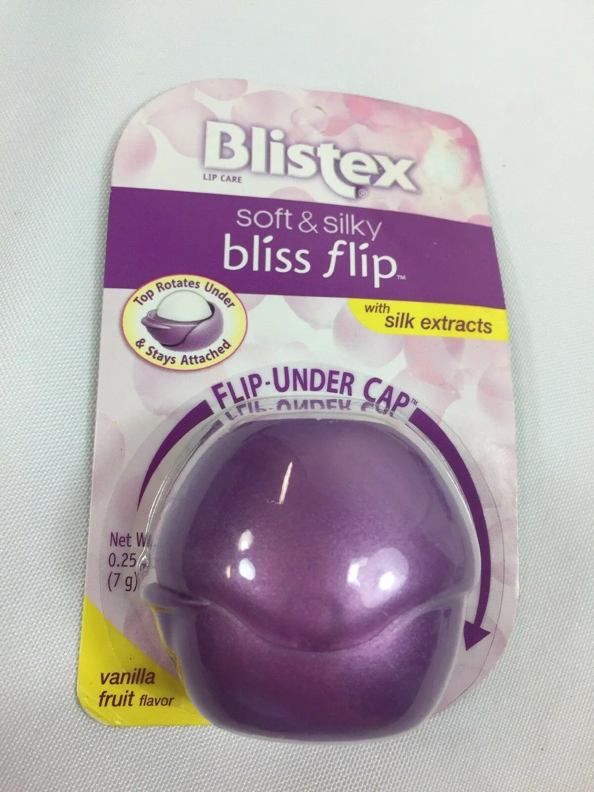 (4) Blistex Bliss Flip Soft & Silky Vanilla Fruit Moisturizing Balm