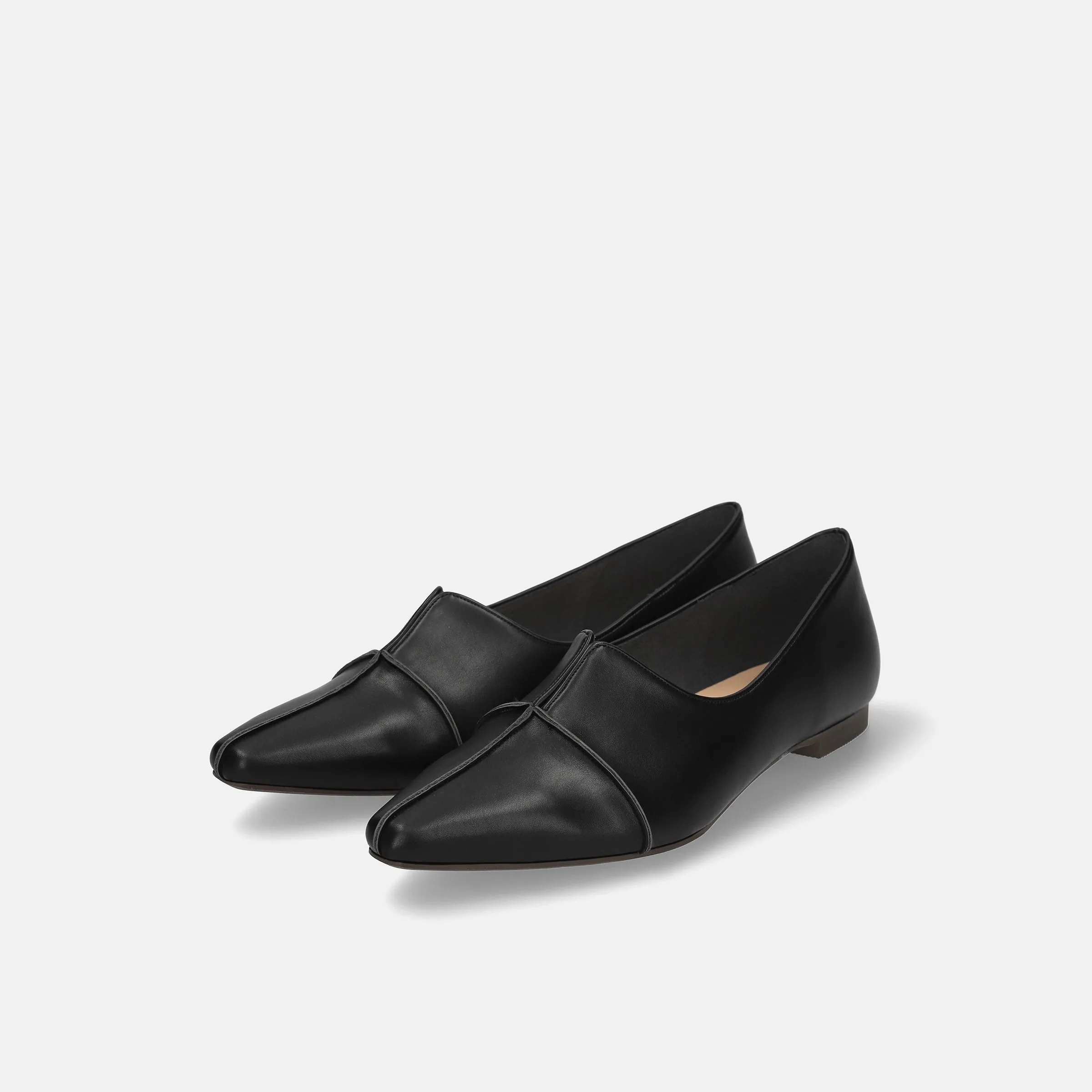 40%OFF: 2024SS: Cross seam slit design flat shoes (m18007) Black