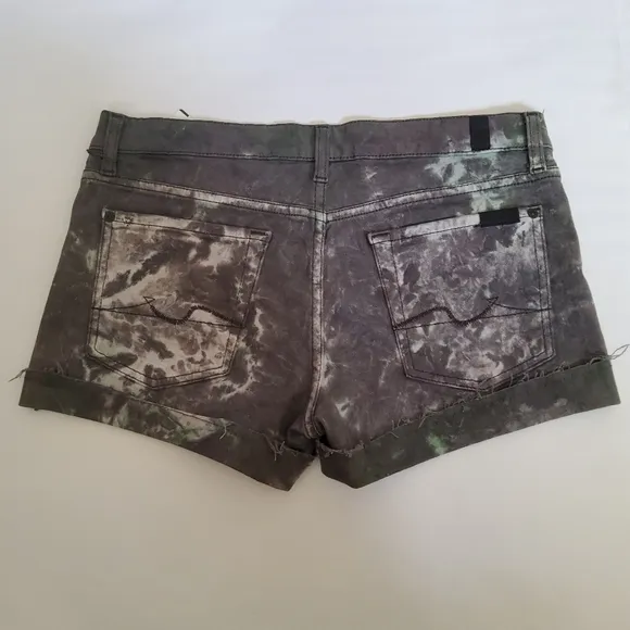 7 For All Mankind Tie Dye Jean Shorts Size 27 New