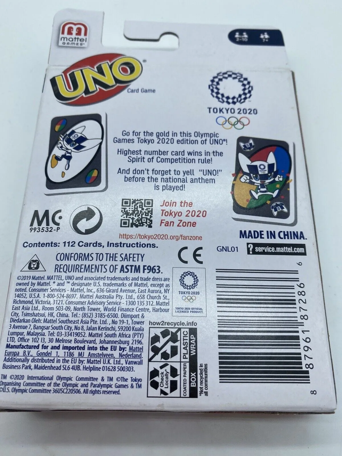 (8) UNO Olympic Games Tokyo 2020 Card Game Uno Flip Bulk Rare Mattel Party Pack