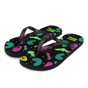 90s Goth Style Pattern Flip-Flops / All Over Print