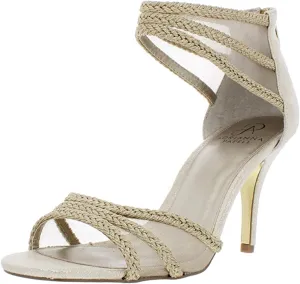 Adrianna Papell Womens Adler Open Toe Special, Platino Metallic, Size 8.5