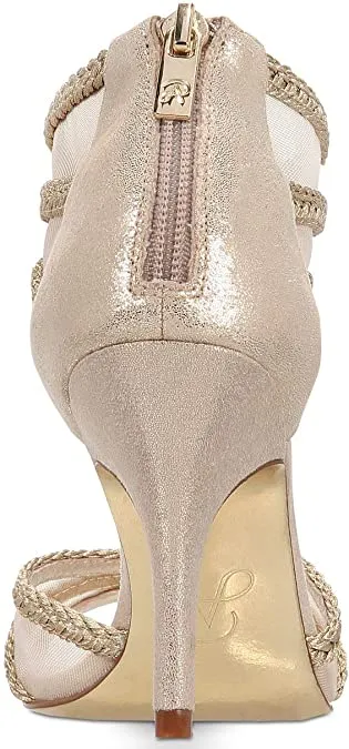 Adrianna Papell Womens Adler Open Toe Special, Platino Metallic, Size 8.5