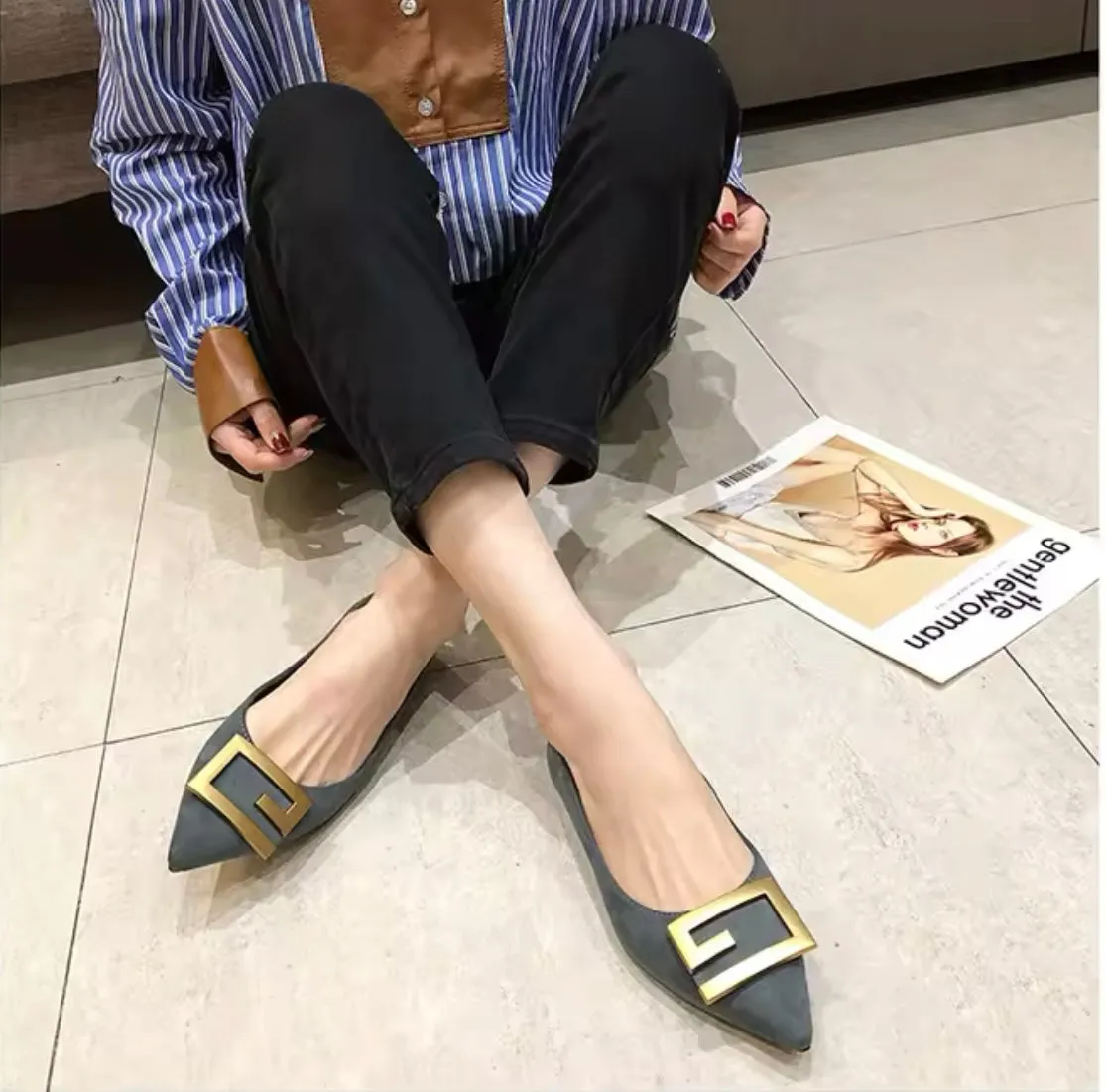 Alicia Embellished Flat Pumps
