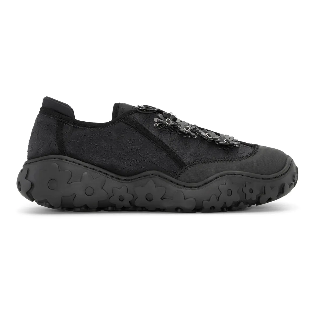 ALINA | SNEAKER EMBROIDERED SATIN BLACK