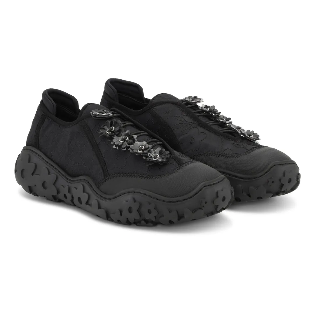 ALINA | SNEAKER EMBROIDERED SATIN BLACK