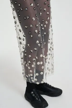 ALINA | SNEAKER EMBROIDERED SATIN BLACK