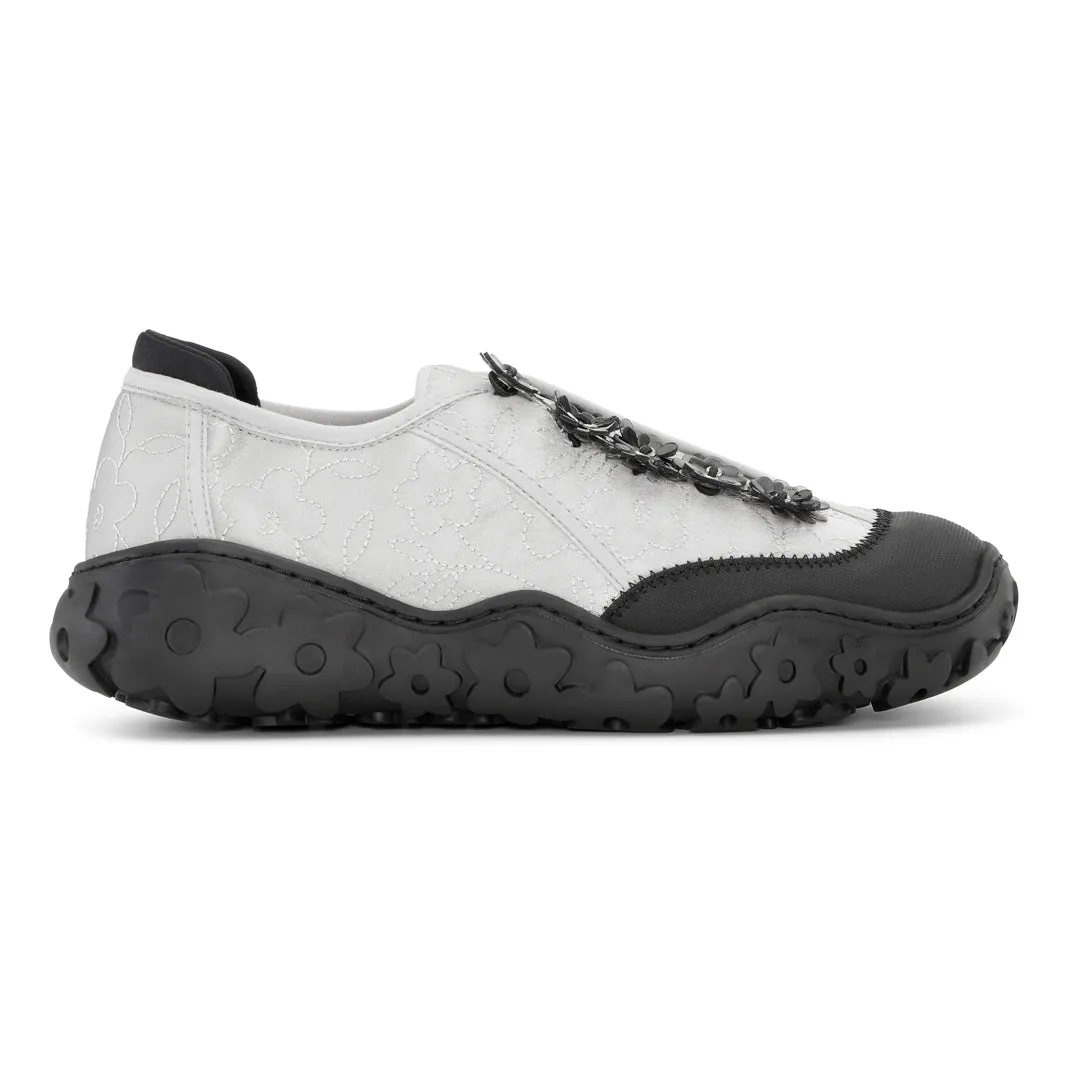 ALINA | SNEAKER EMBROIDERED SATIN GREY
