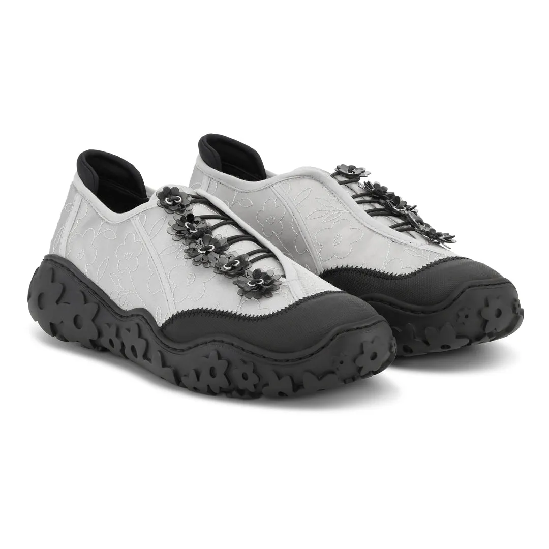 ALINA | SNEAKER EMBROIDERED SATIN GREY
