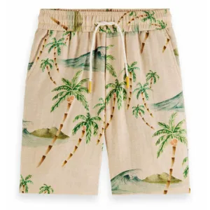 All-Over Printed Linen Shorts