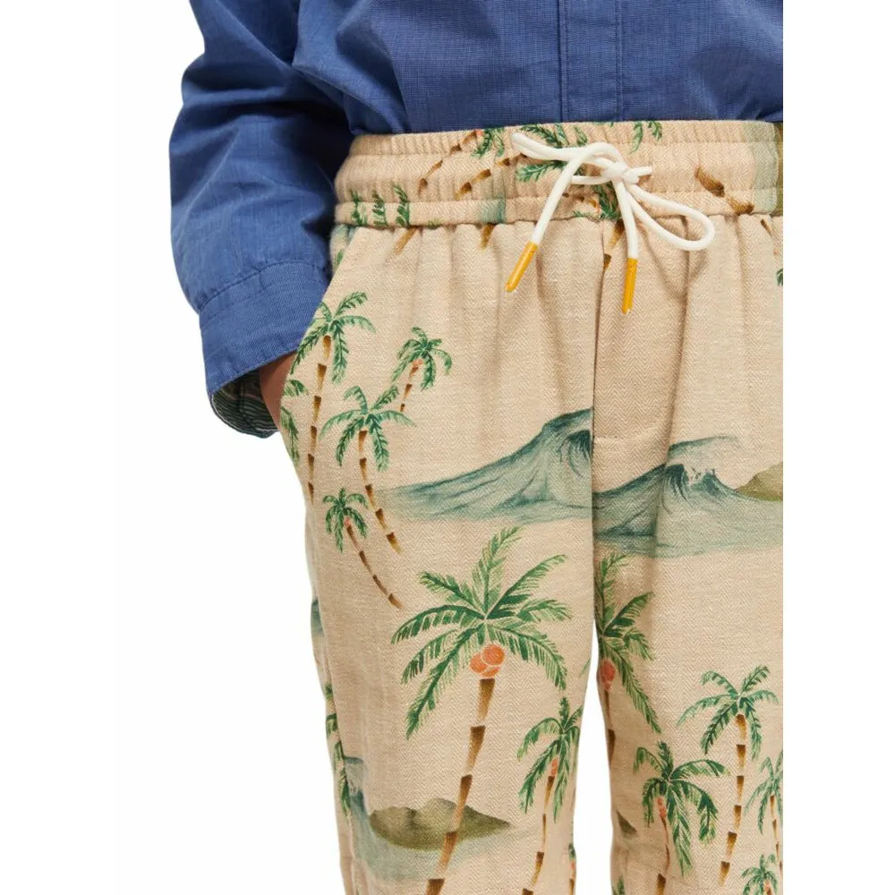 All-Over Printed Linen Shorts