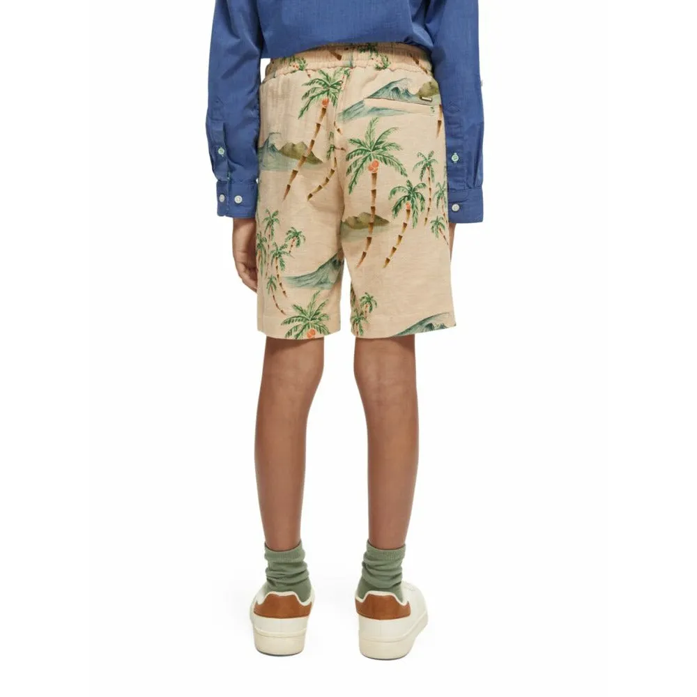 All-Over Printed Linen Shorts