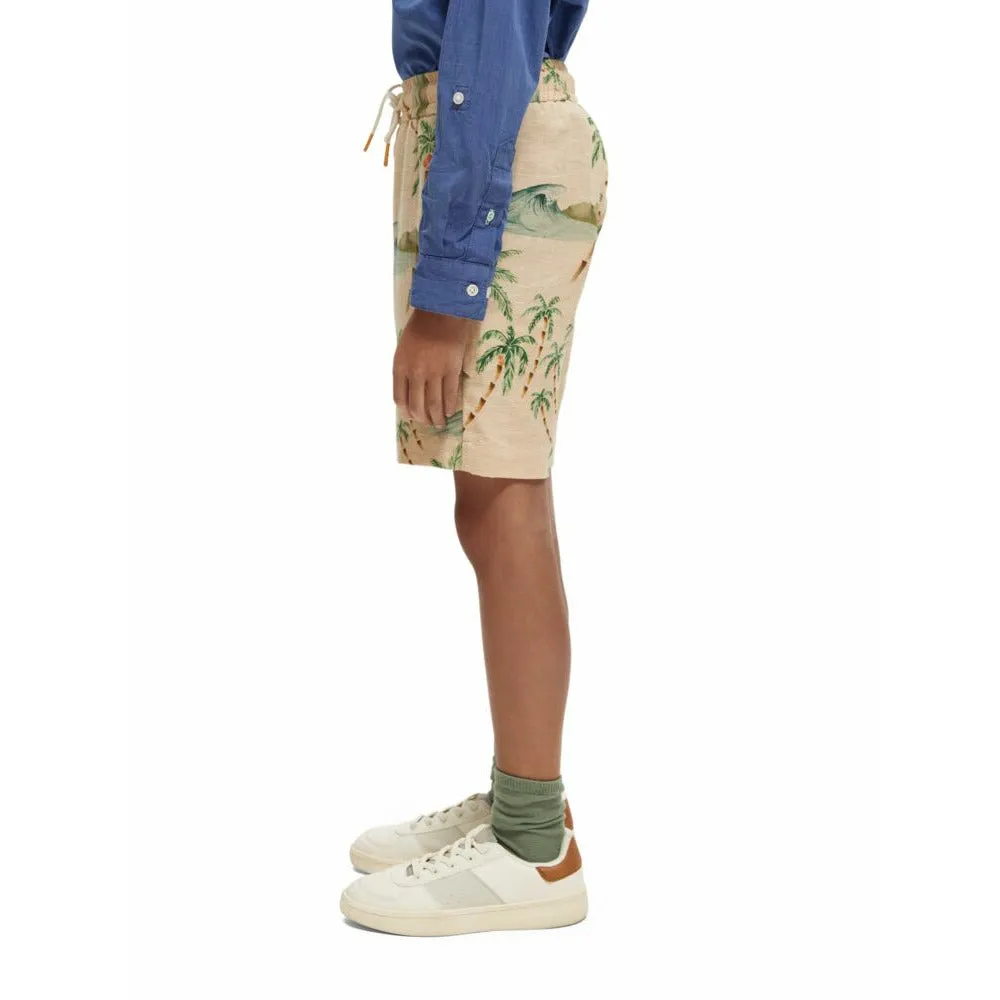 All-Over Printed Linen Shorts