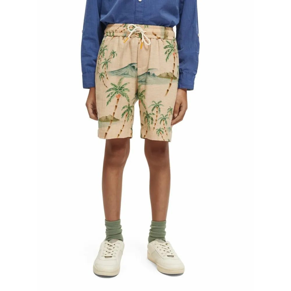 All-Over Printed Linen Shorts