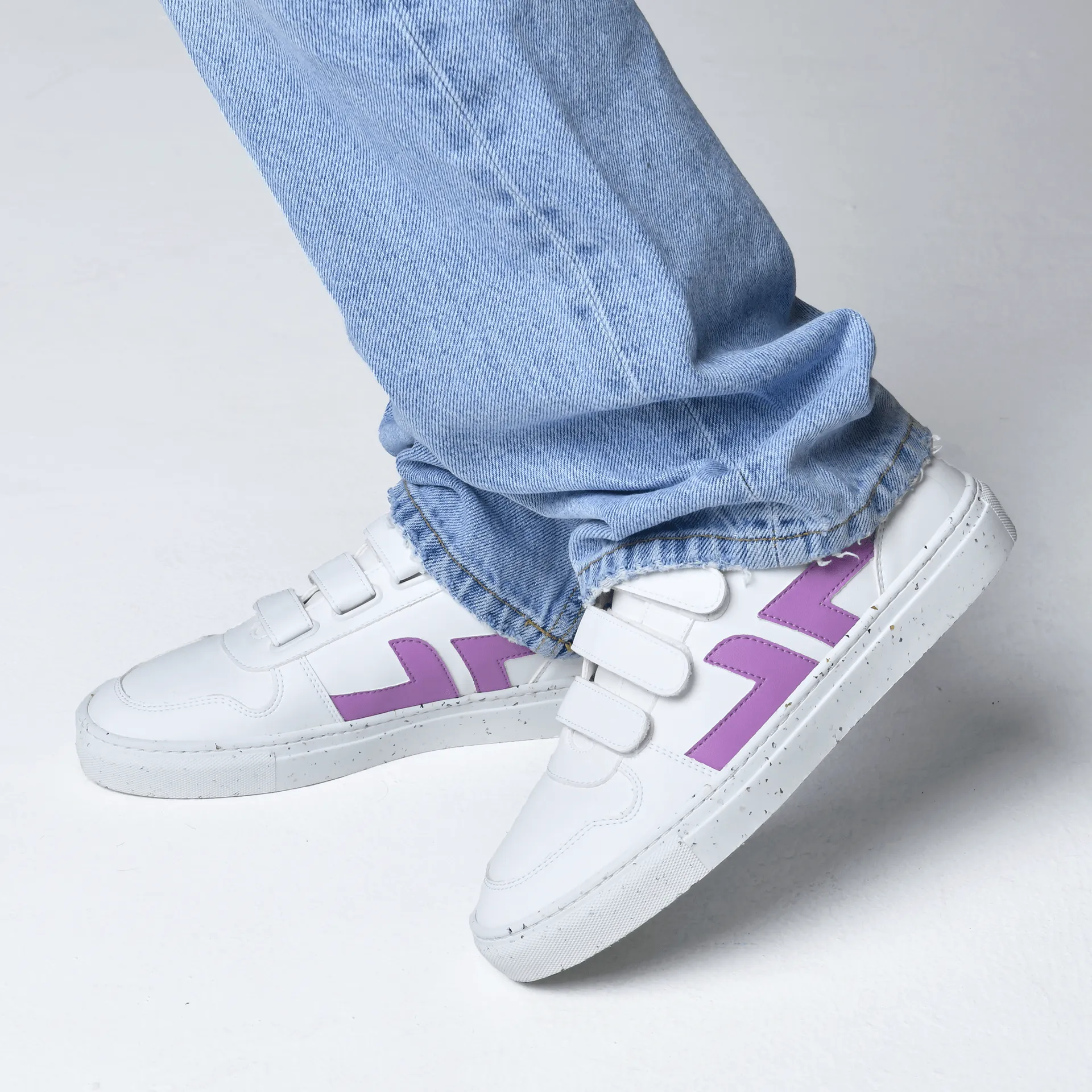 Alpha Unisex Vegan Leather Velcro Sneakers | Lilac