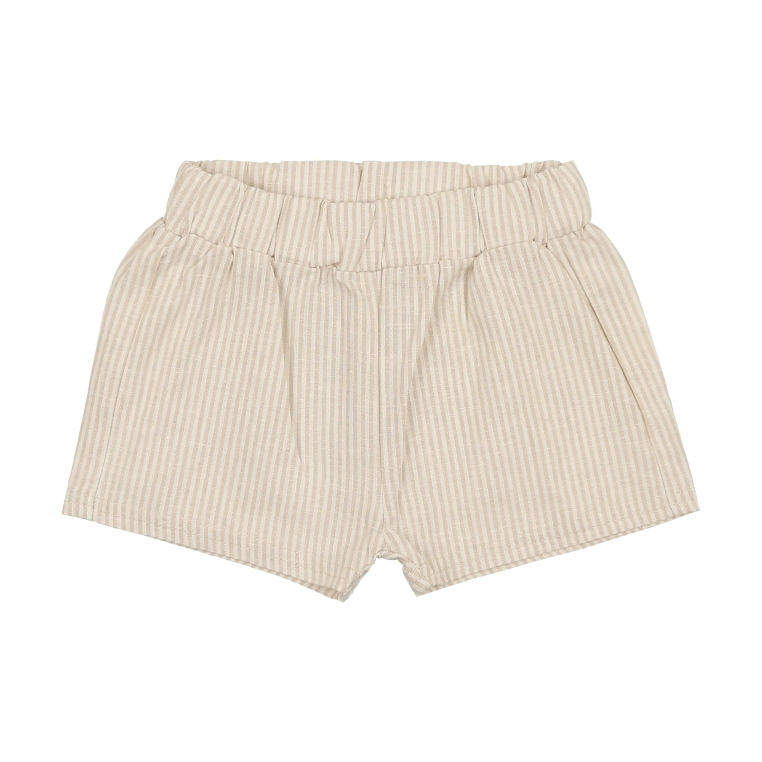 Analogie Linen Pull On Shorts - Oat Stripe