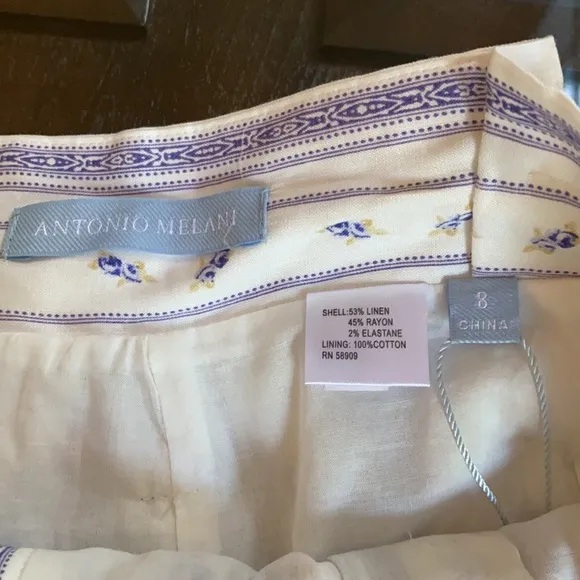Antonio Melani Graziela Linen Floral Stripe Shorts.