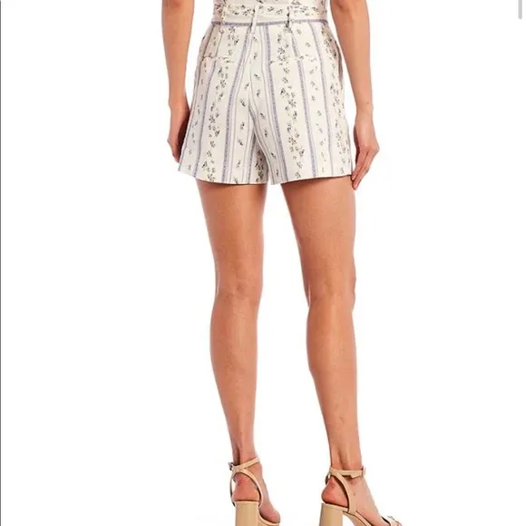 Antonio Melani Graziela Linen Floral Stripe Shorts.