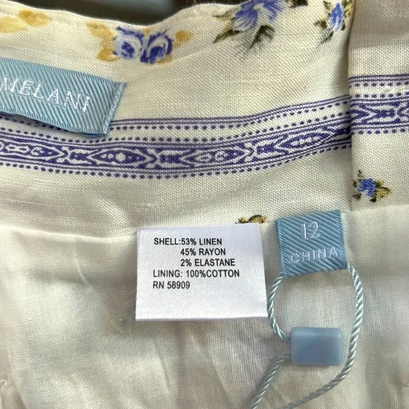 Antonio Melani Graziela Linen Floral Stripe Shorts.