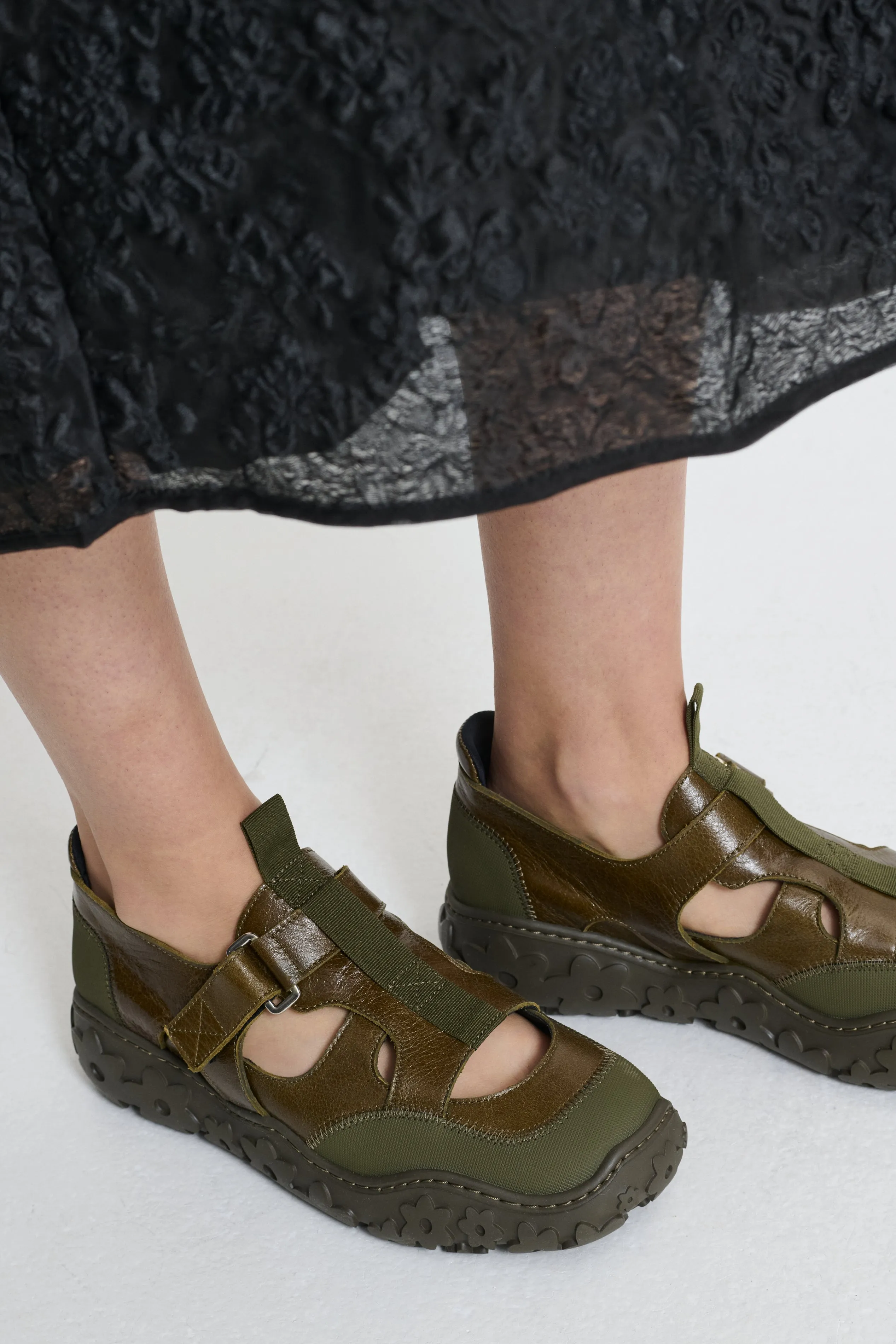 ARIA | SNEAKER TEXTURED LEATHER OLIVE