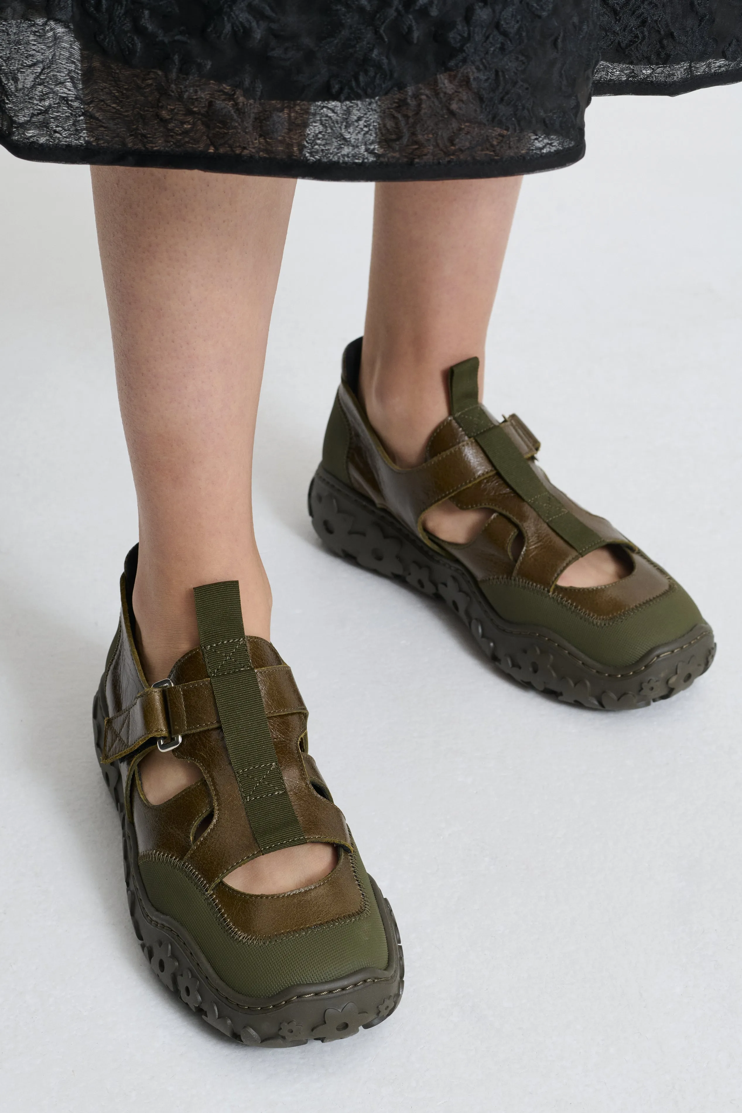 ARIA | SNEAKER TEXTURED LEATHER OLIVE