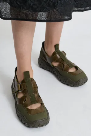 ARIA | SNEAKER TEXTURED LEATHER OLIVE