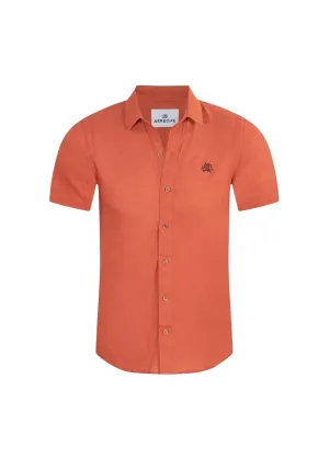 ARRECIFE - Terracota Linen - Short Sleeve Shirt