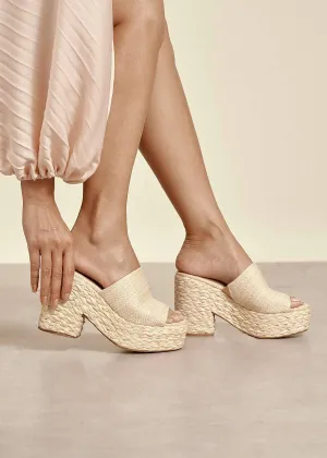 Ashlyn Rattan Platform Sandal