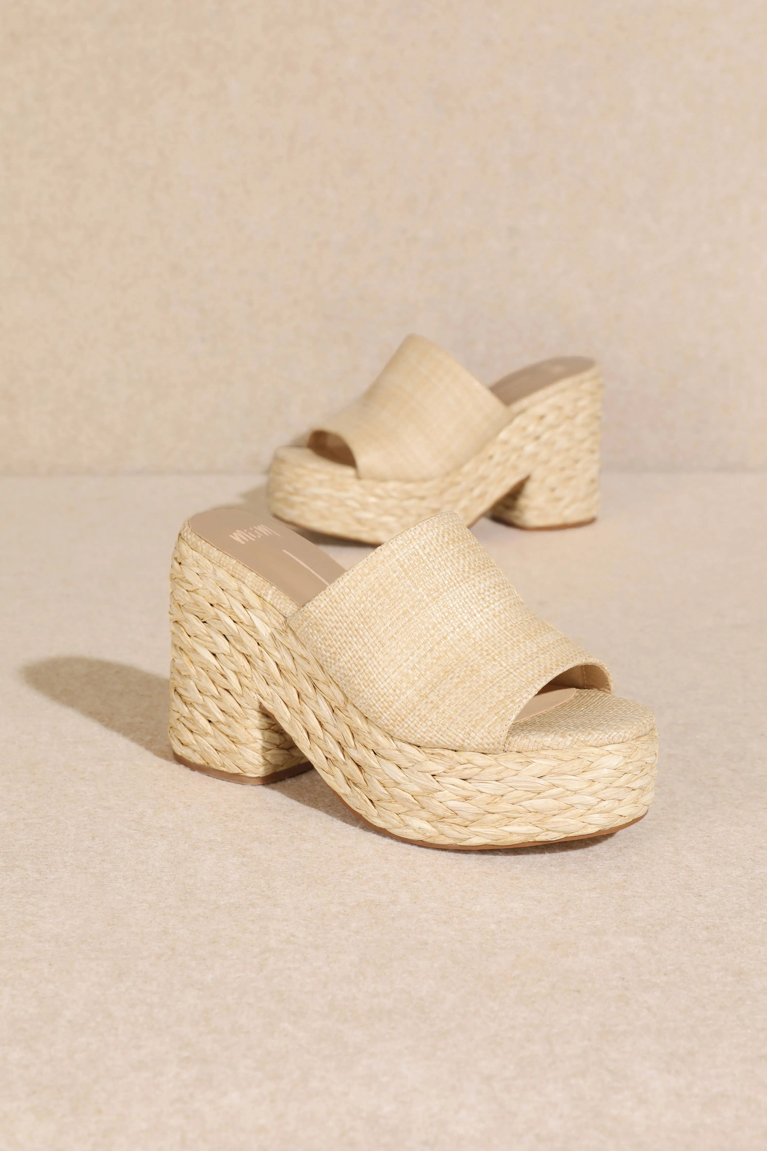 Ashlyn Rattan Platform Sandal
