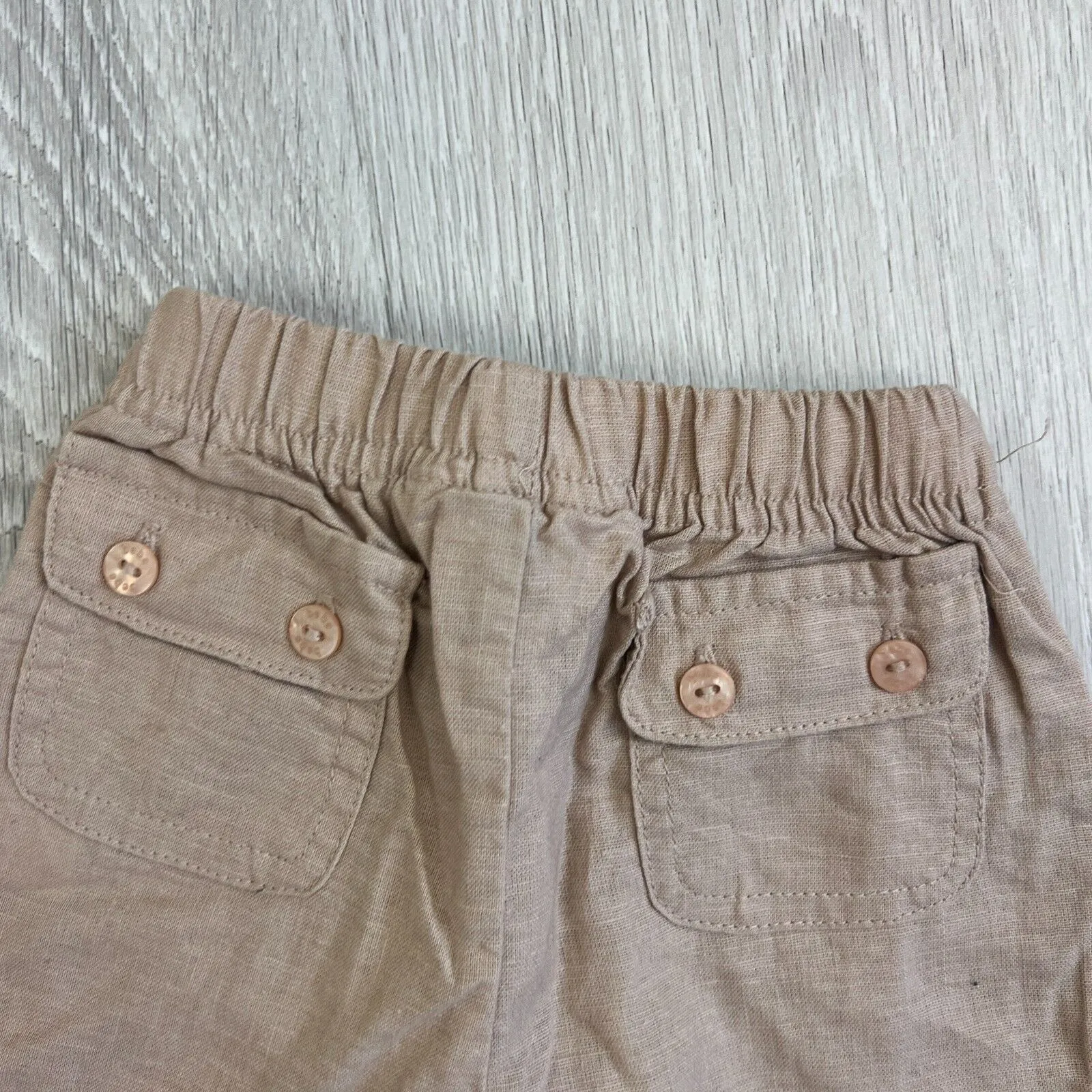 Bebe by Minihaha Brown Linen Shorts Size 0000 (0-3 Months
