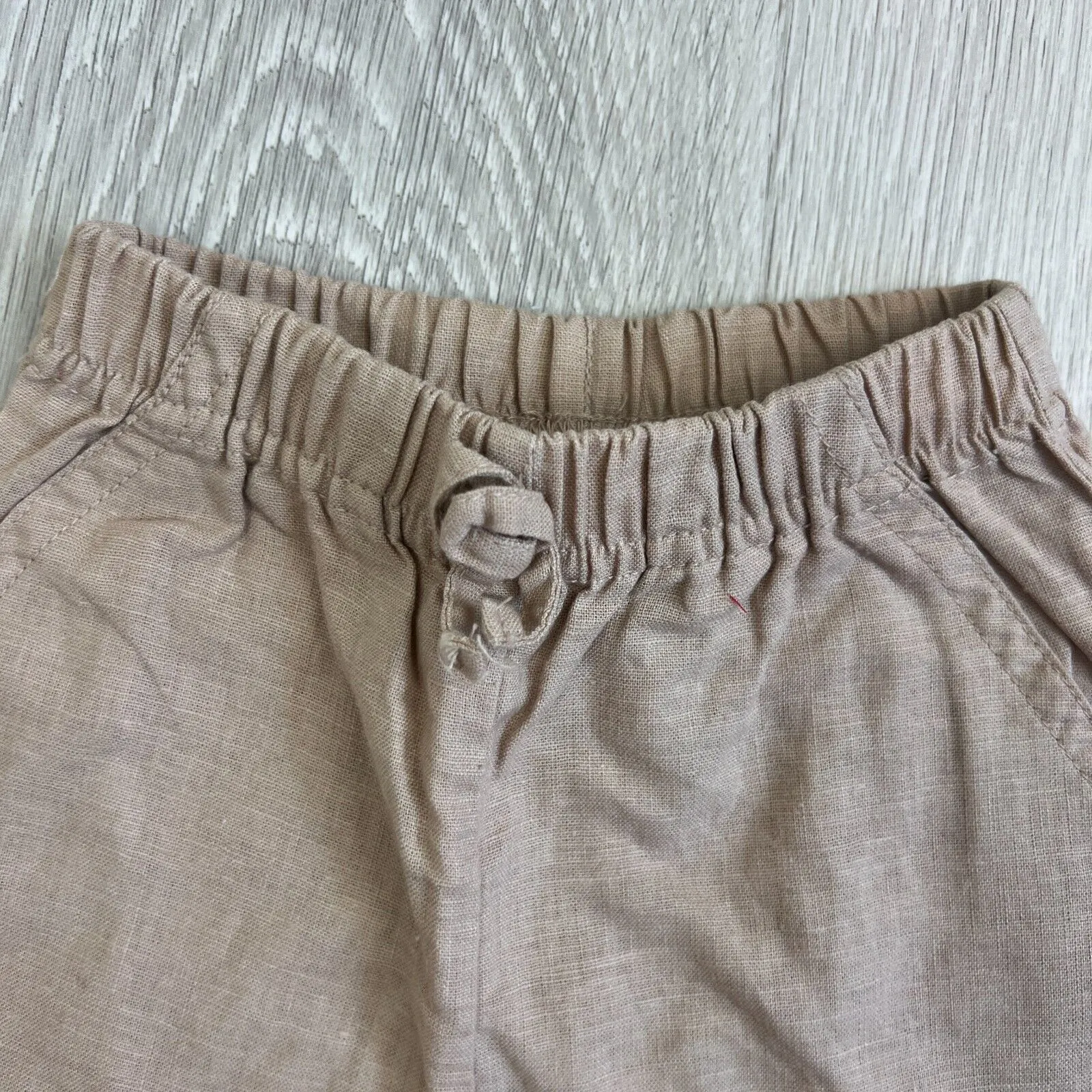Bebe by Minihaha Brown Linen Shorts Size 0000 (0-3 Months