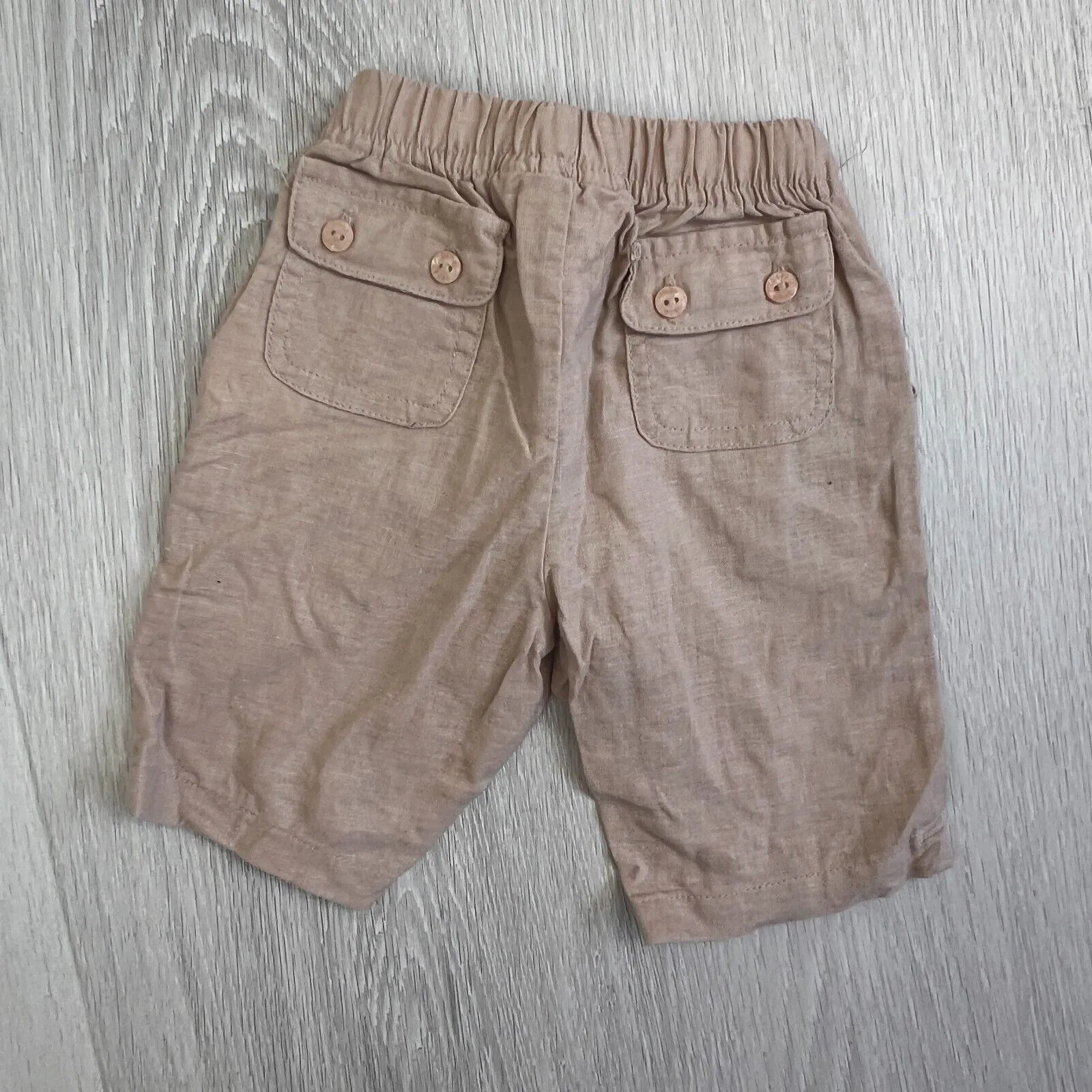 Bebe by Minihaha Brown Linen Shorts Size 0000 (0-3 Months