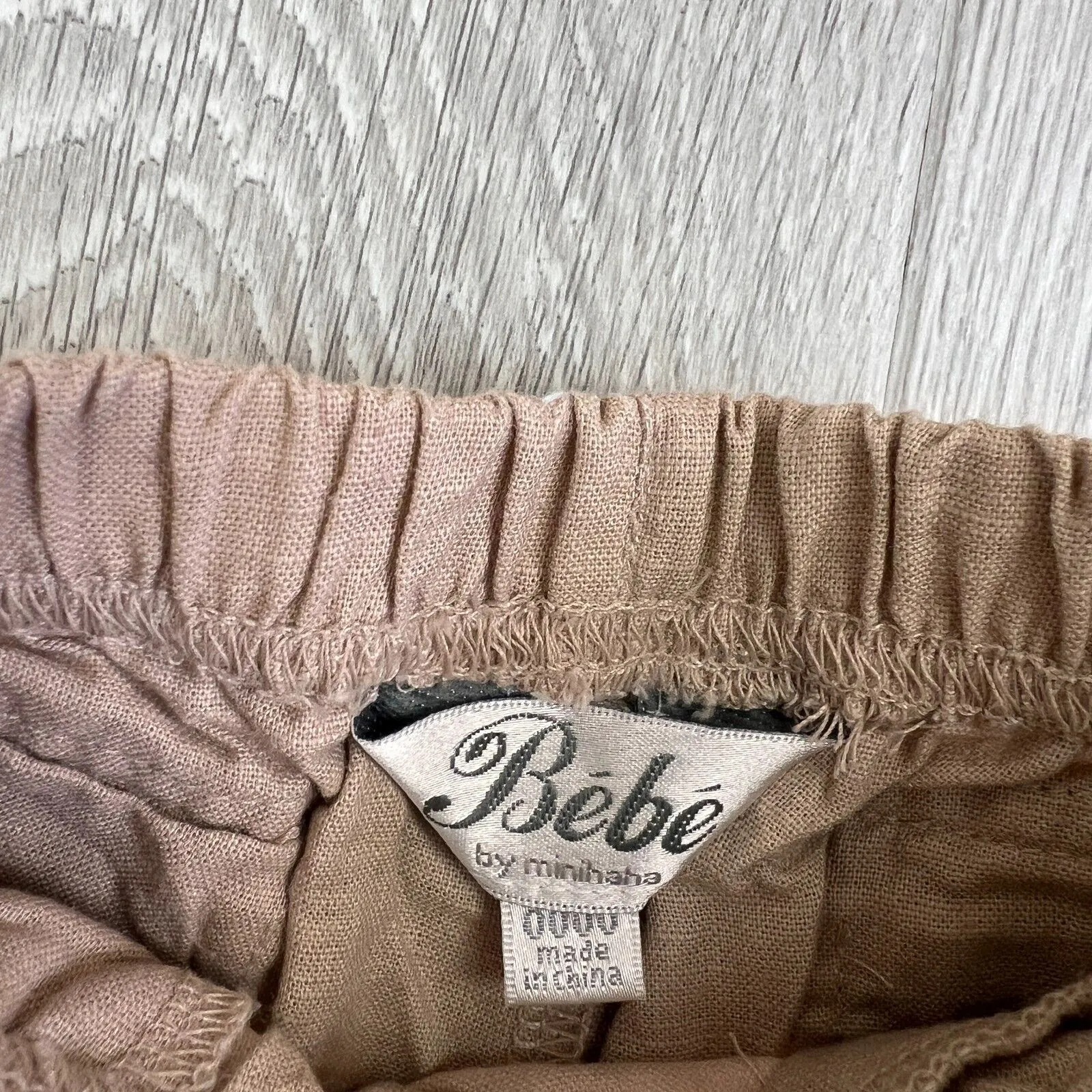 Bebe by Minihaha Brown Linen Shorts Size 0000 (0-3 Months