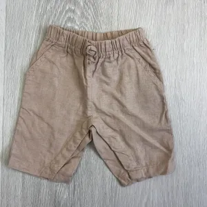 Bebe by Minihaha Brown Linen Shorts Size 0000 (0-3 Months