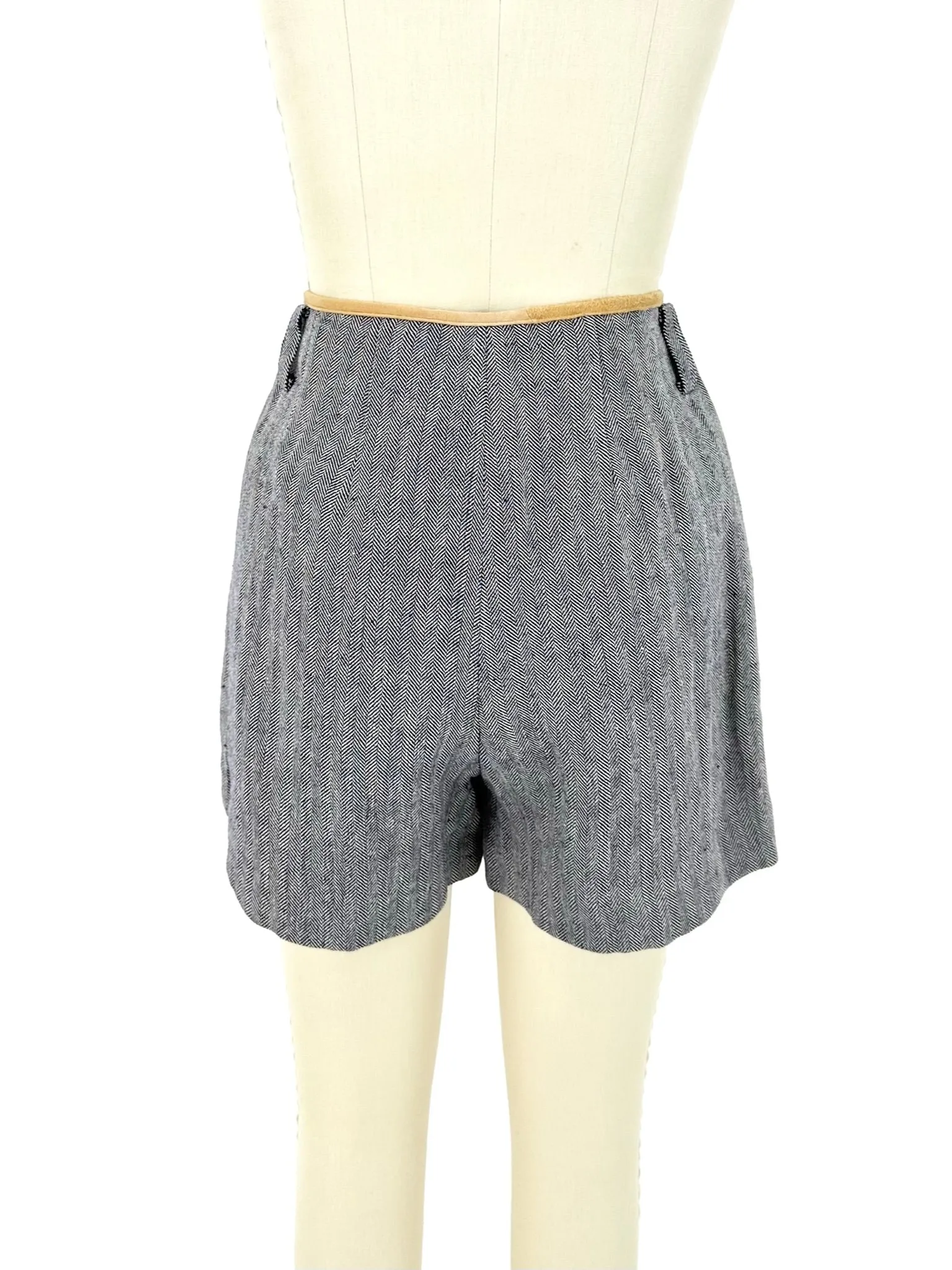 Billy Reid Linen Herringbone Shorts