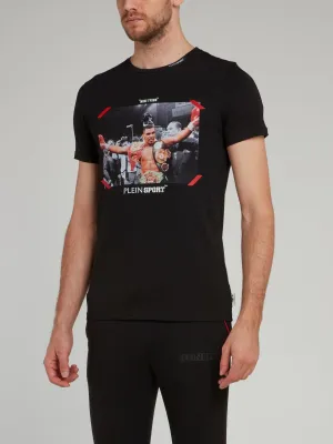 Black Mike Tyson Graphic Print T-Shirt