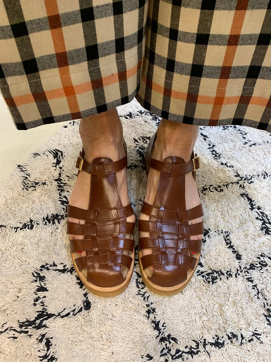 Buckle Sandals - Brown