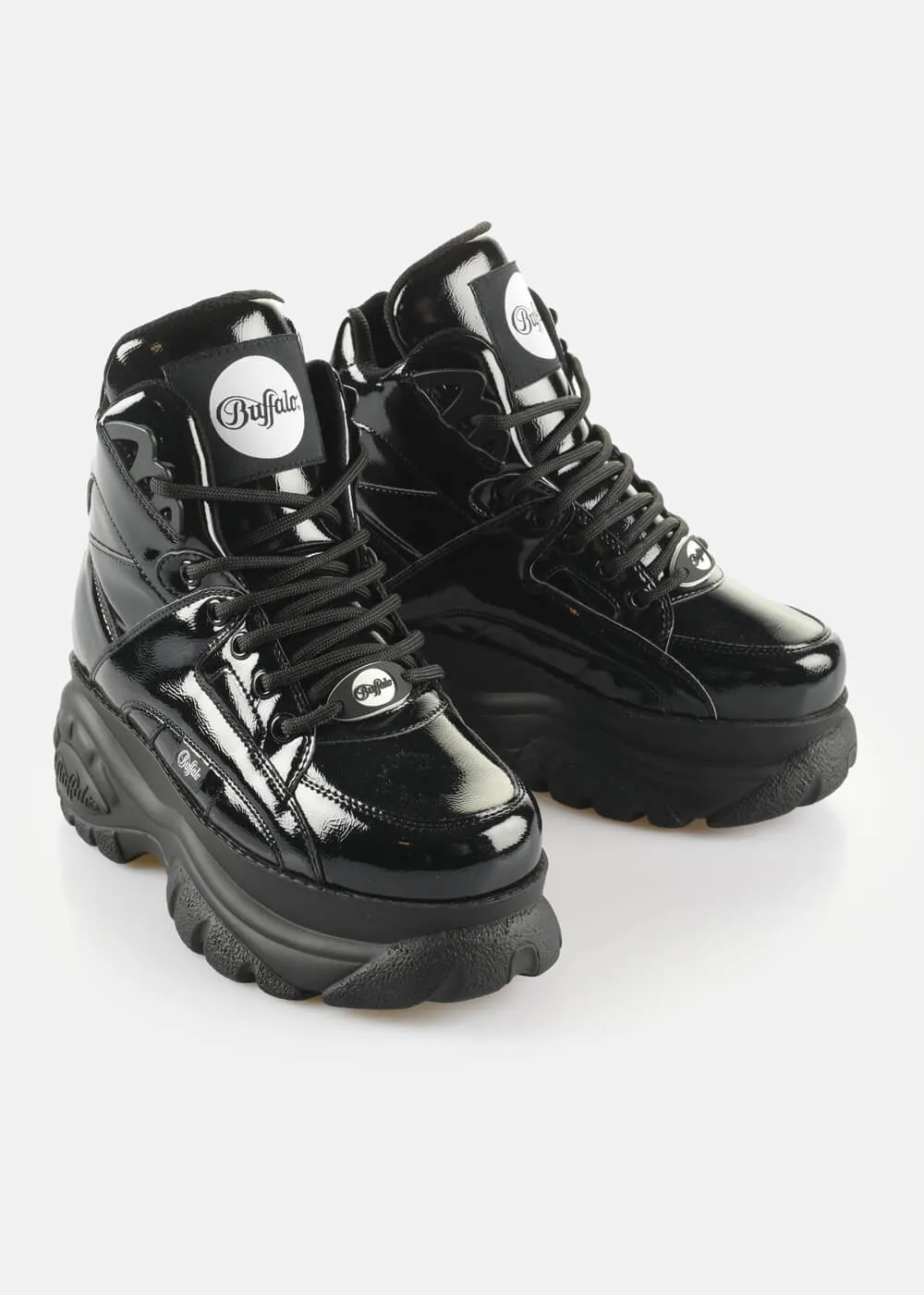Buffalo London 1340-14 2.0 Patent Vegan Platform Sneakers in Black