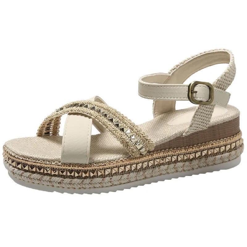 Chain Decor Flat Sandals