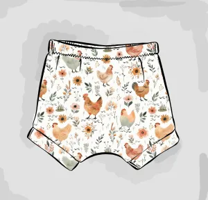 Chicken Meadow Cuffed Shorts