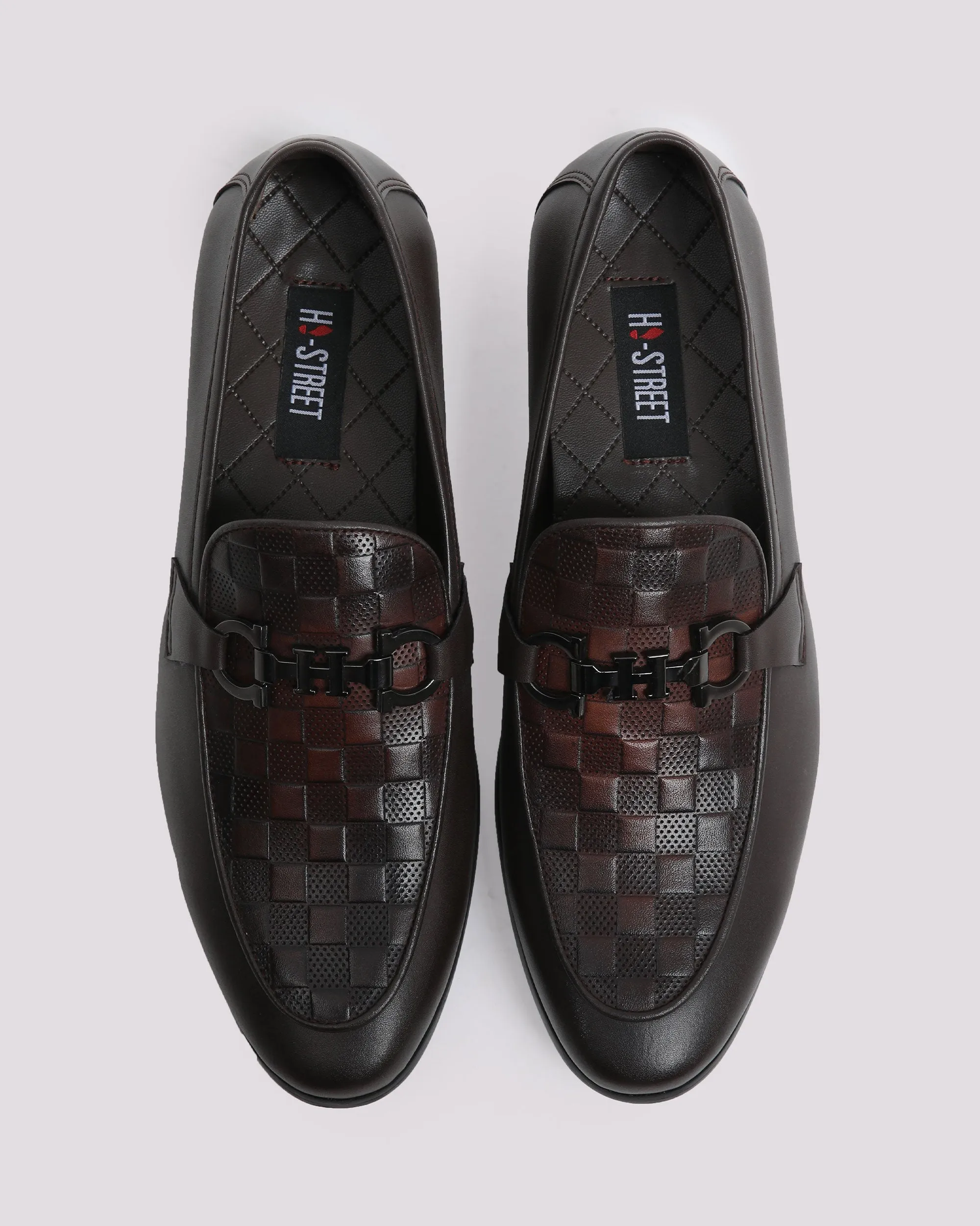 COFFEE TEXTURED BUCKLE SHOES