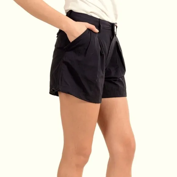 COMPTOIR DES COTONNIERS Pleated High Rise Linen Blend Shorts Size 10