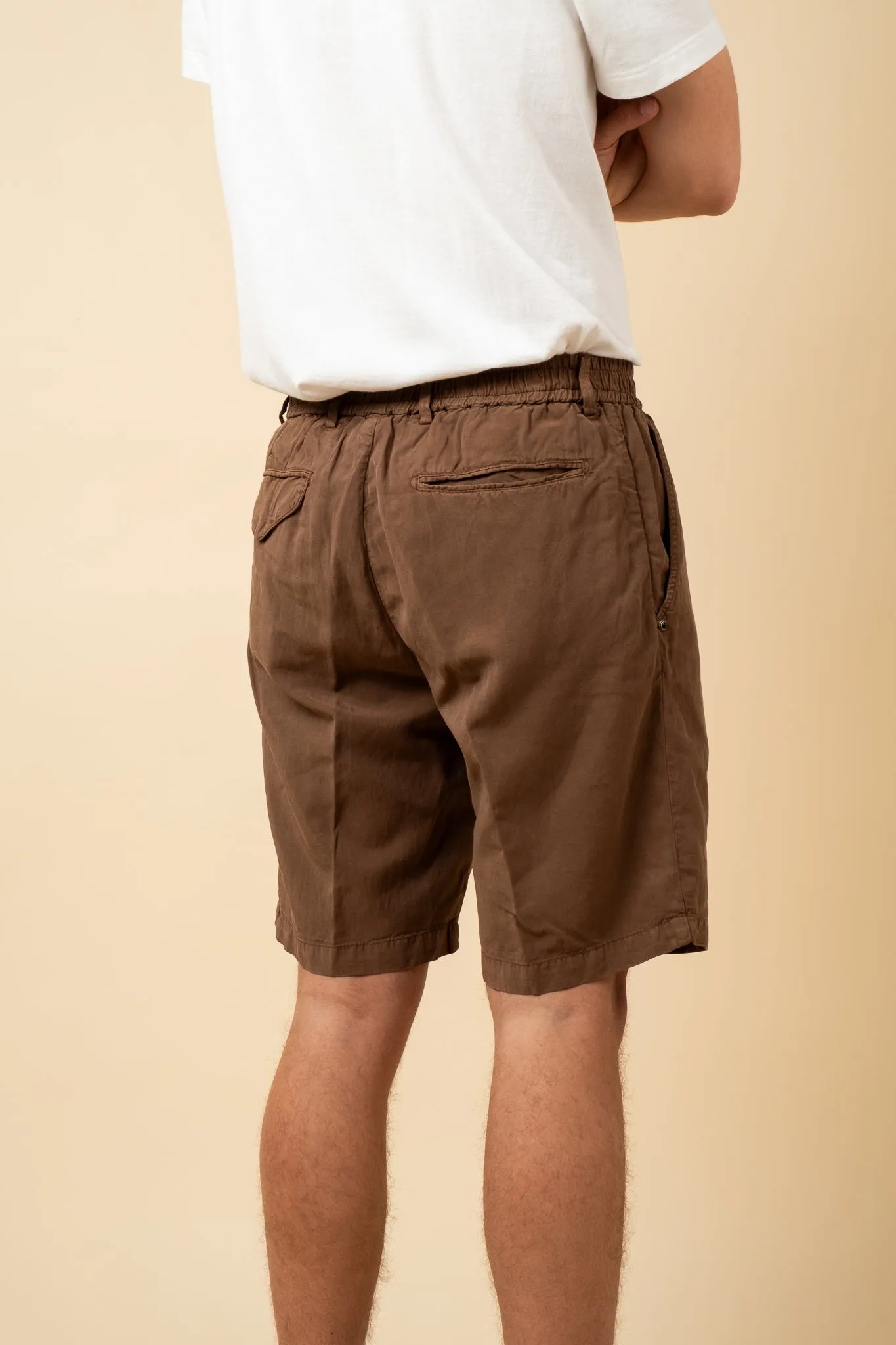 Cotton Linen Shorts - Khaki Beige