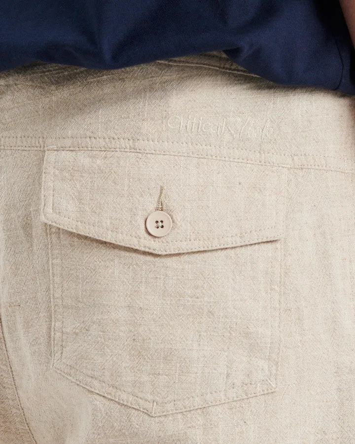 CRUISER LINEN SHORTS - ECRU