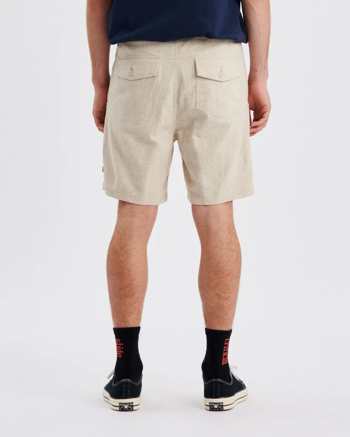 CRUISER LINEN SHORTS - ECRU