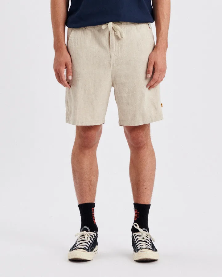 CRUISER LINEN SHORTS - ECRU