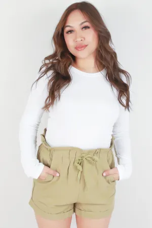 CUFFED PAPER BAG SHORTS