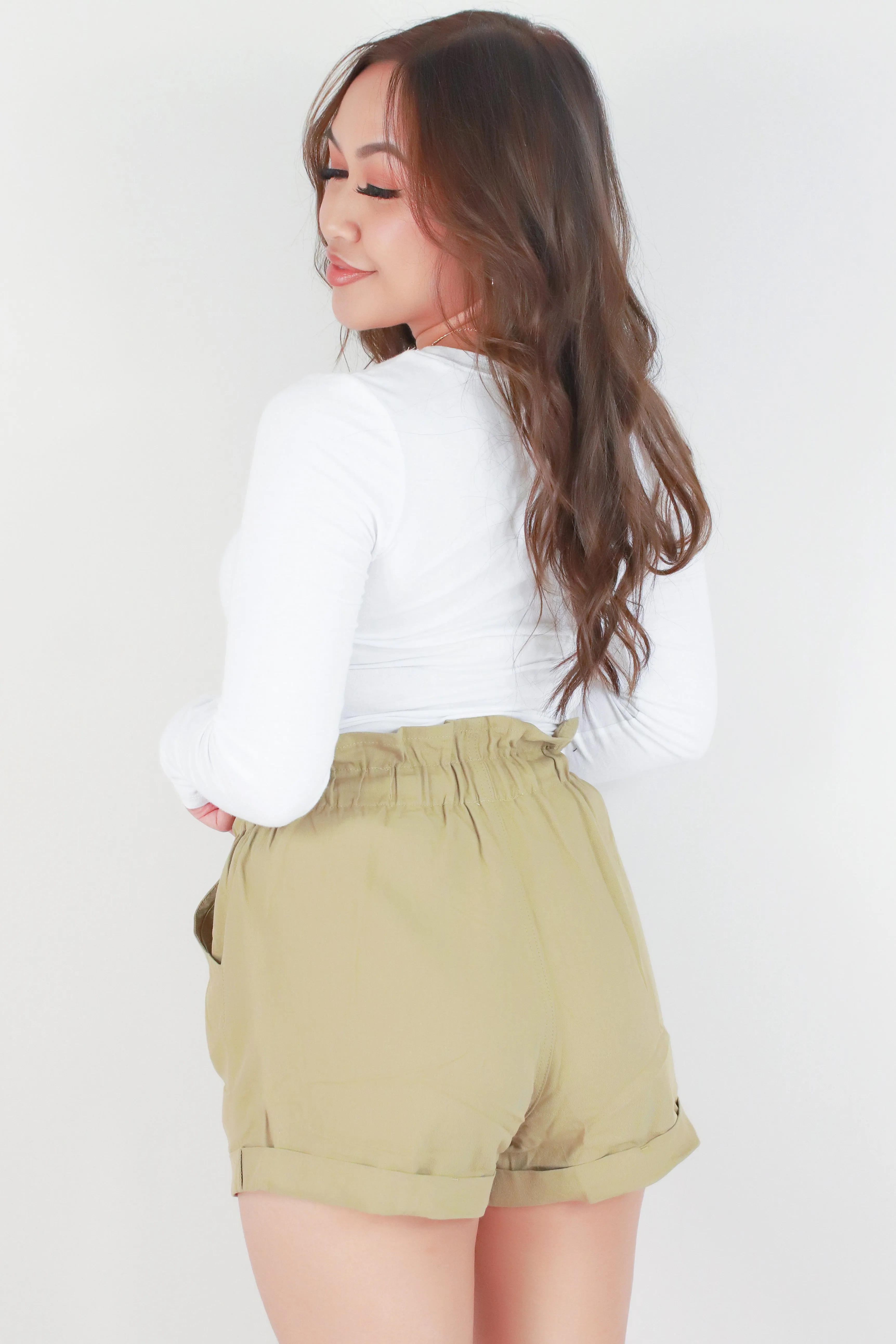 CUFFED PAPER BAG SHORTS