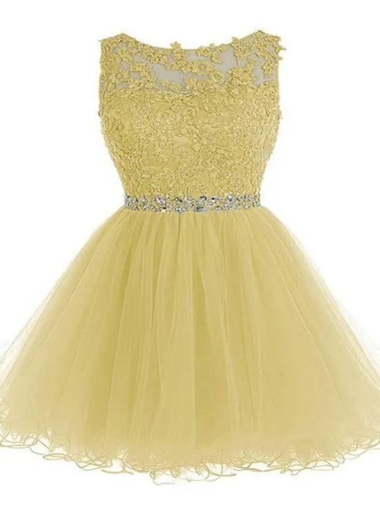 Cute A-line Tulle Short Party Dress, Homecoming Dress